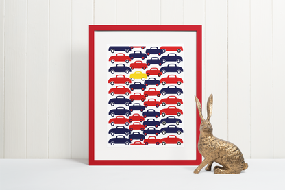 Cars Cars Cars Graphic Art Print- Matte Canvas, Stretched, 1.25"