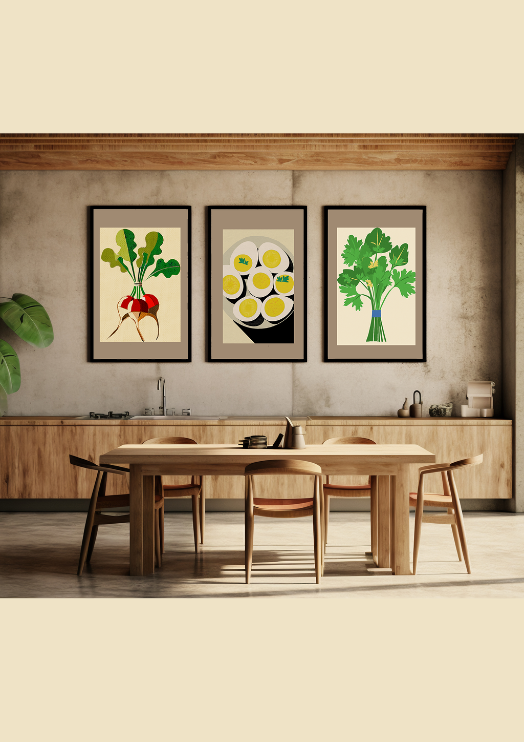 Vibrant Modern Bundle of Red Radish Art Print - Matte Canvas, Stretched, 1.25"