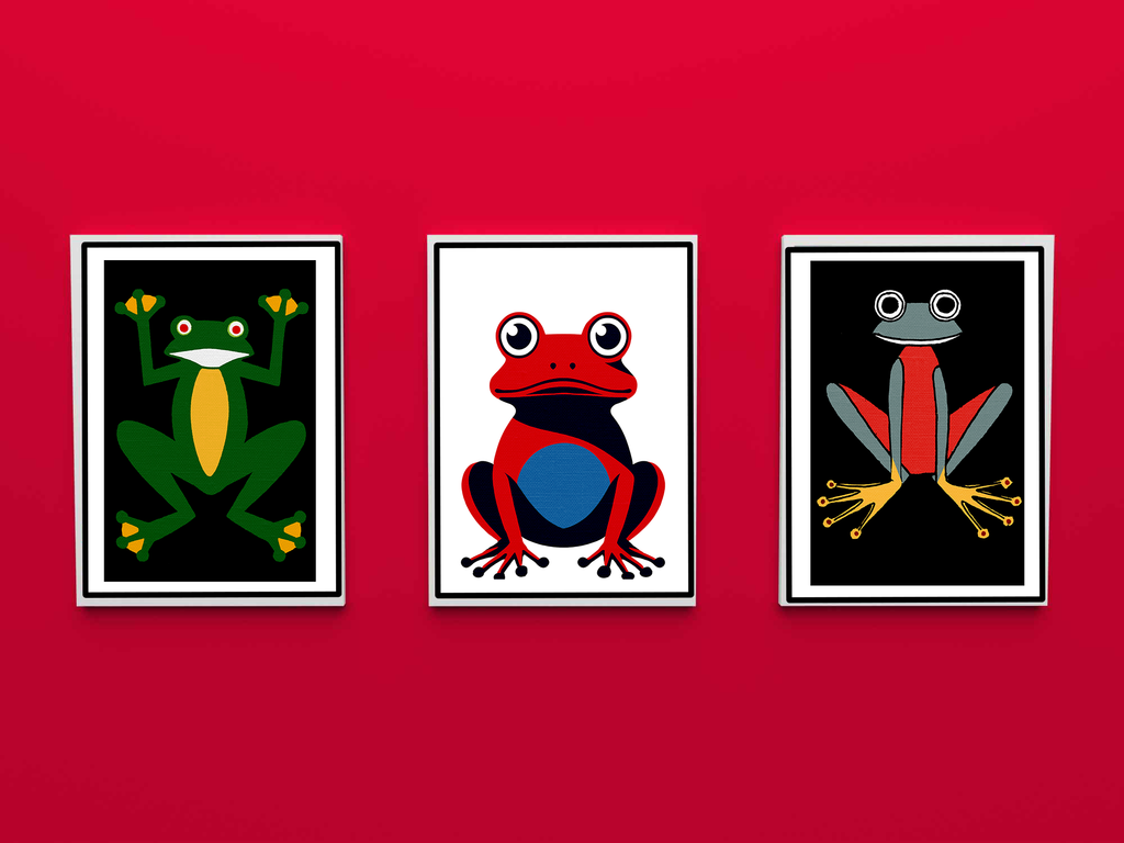 Midwest Modern Retro Inspired Frog Nursery Art Print - Matte Canvas, Stretched, 1.25"