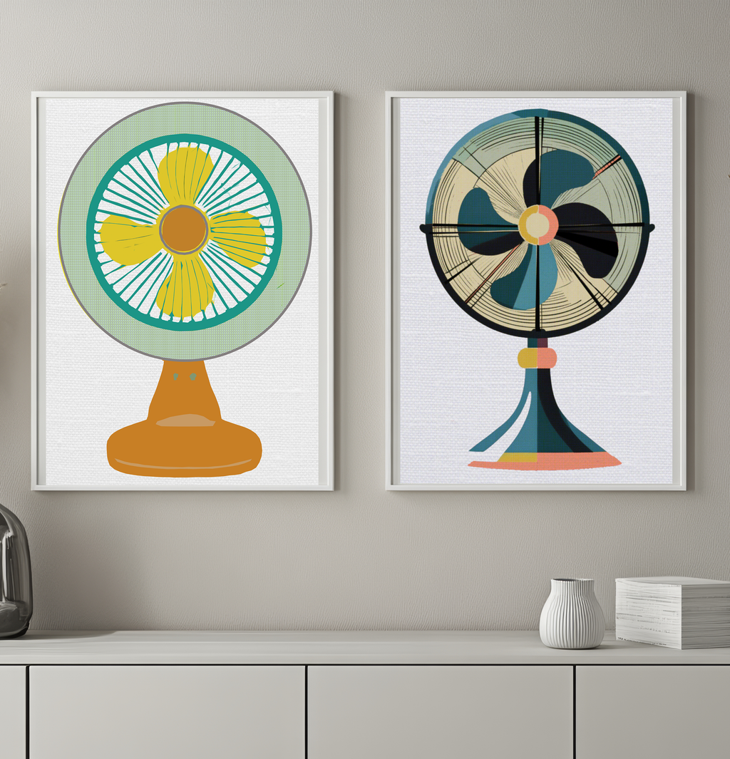 Midwest Modern Retro Oscillating Fan Number One Art Print - Matte Canvas, Stretched, 1.25"
