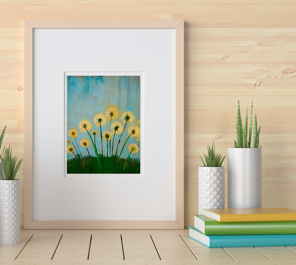 Midwest Modern Summer Dandelion Art Print Number Three - Matte Canvas, Stretched, 1.25"