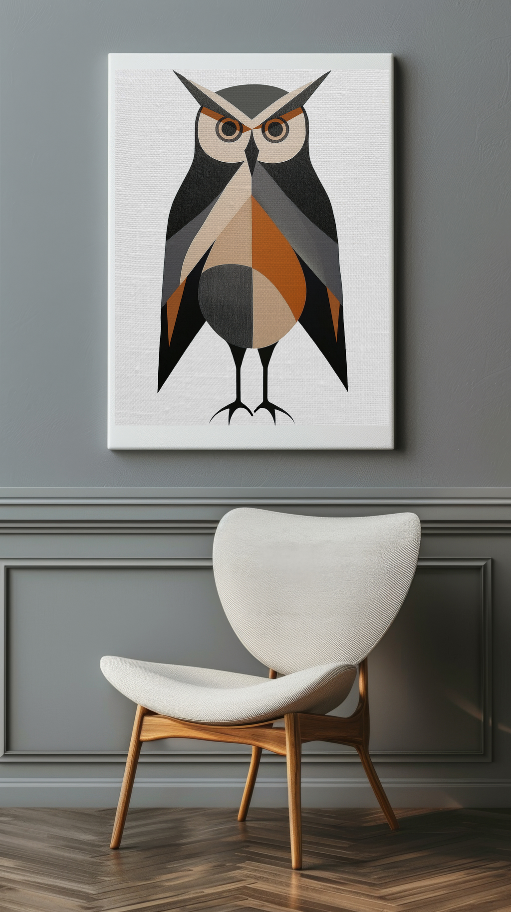 Midwest Modern Caped Crusader Owl - Matte Canvas, Stretched, 1.25"