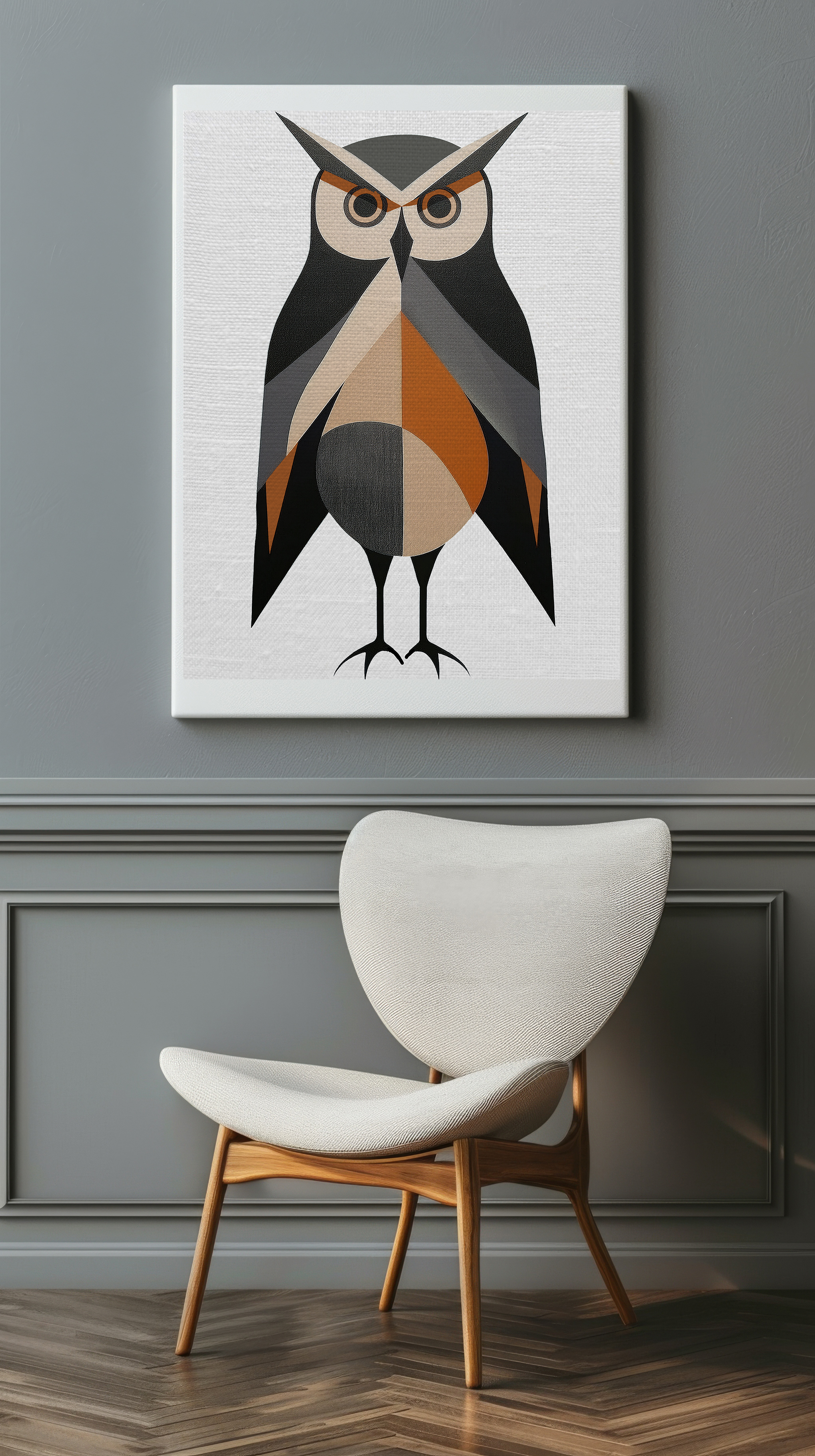 Midwest Modern Caped Crusader Owl - Matte Canvas, Stretched, 1.25"