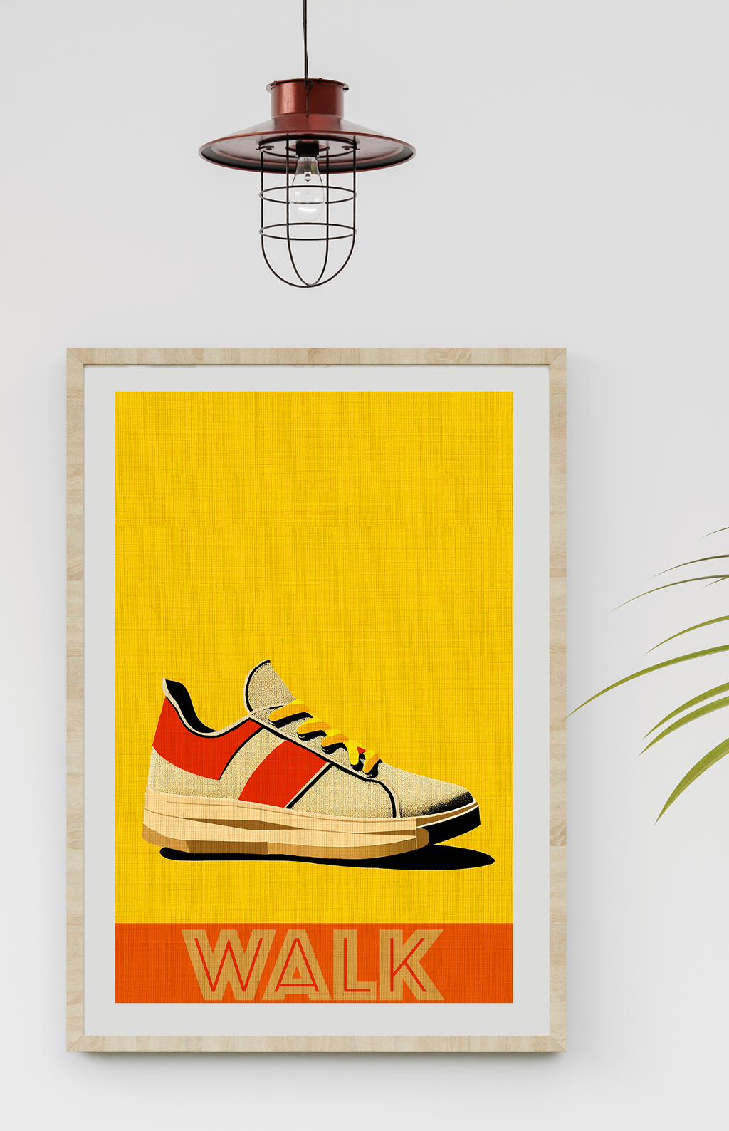 Midwest Modern Summer Activity WALK Walking Art Print - Matte Canvas, Stretched, 1.25"