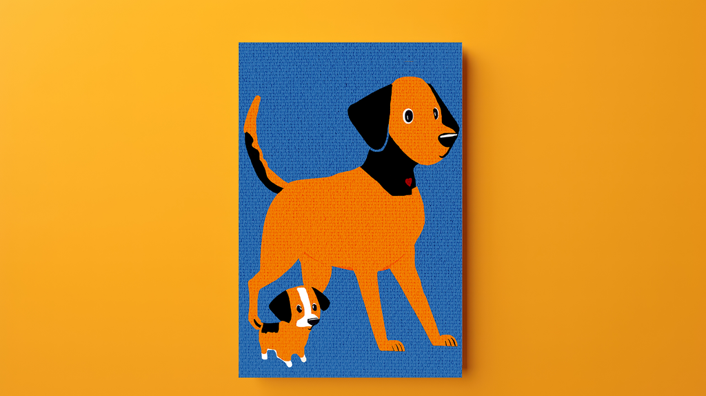 Midwest Modern Puppy and Dog Mama Art Print - Matte Canvas, Stretched, 1.25"
