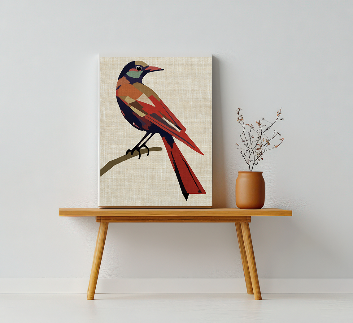 Midwest Mod Blackbird in Disguise Art Print  - Matte Canvas, Stretched, 1.25"