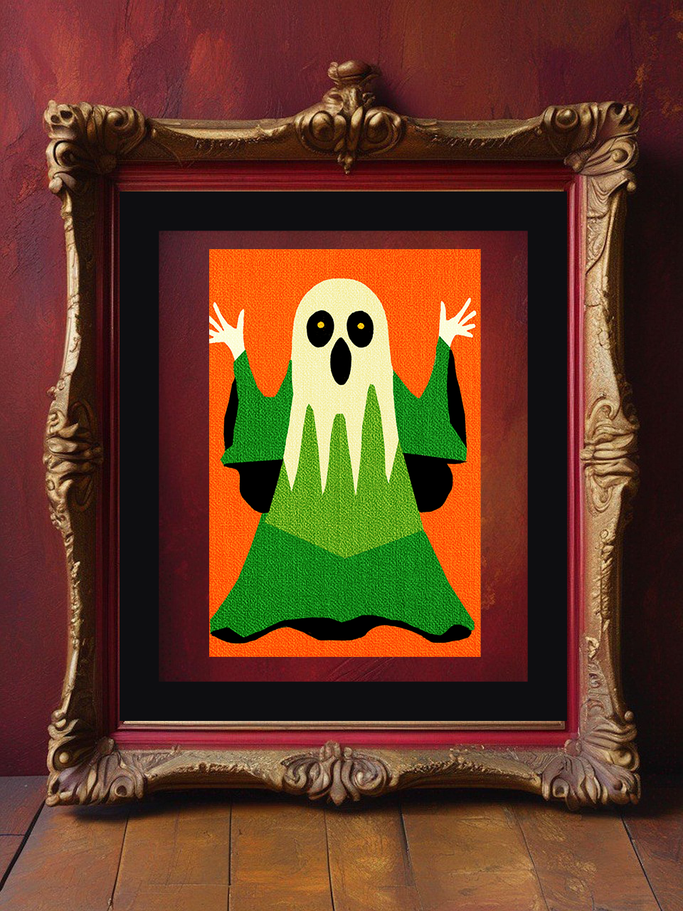 Retro Scooby Doo Style Ghost Art Print  - Matte Canvas, Stretched, 1.25"