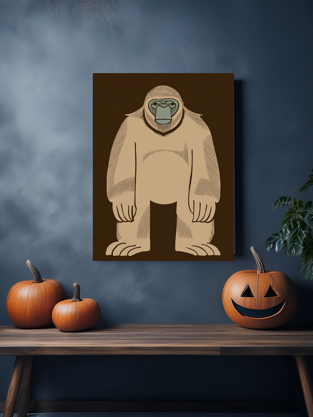 Big Scary Yeti Art Print  - Matte Canvas, Stretched, 1.25"