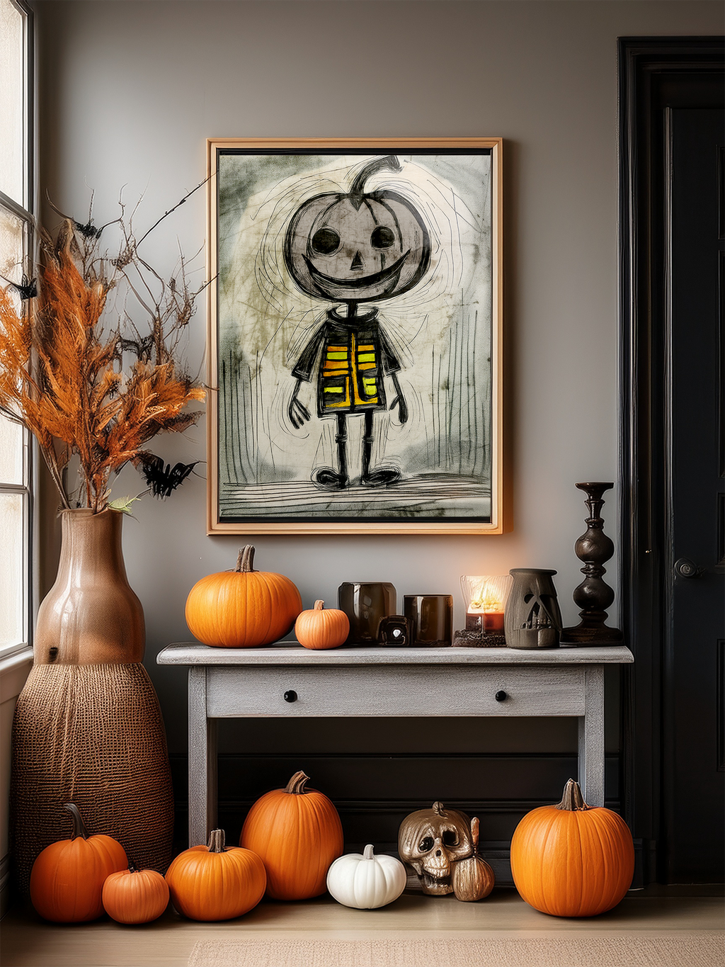The OG Pumpkin Boy Halloween Art Print  - Matte Canvas, Stretched, 1.25"