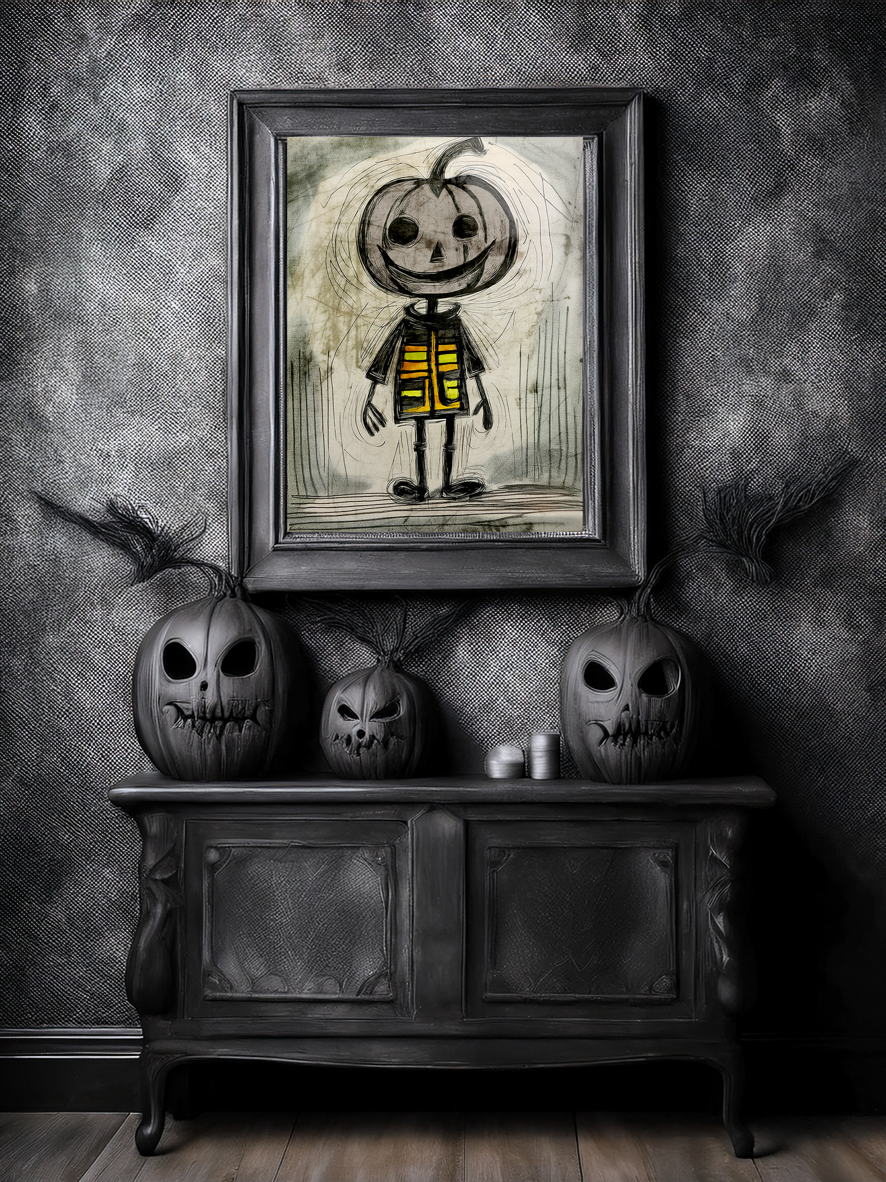 The OG Pumpkin Boy Halloween Art Print  - Matte Canvas, Stretched, 1.25"