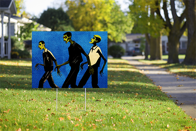 Zombie Yard Sign for Halloween Decor, Spooky Garden Signs, Outdoor Halloween Decoration, Fun Halloween Yard Art, Trick or Treat Signage