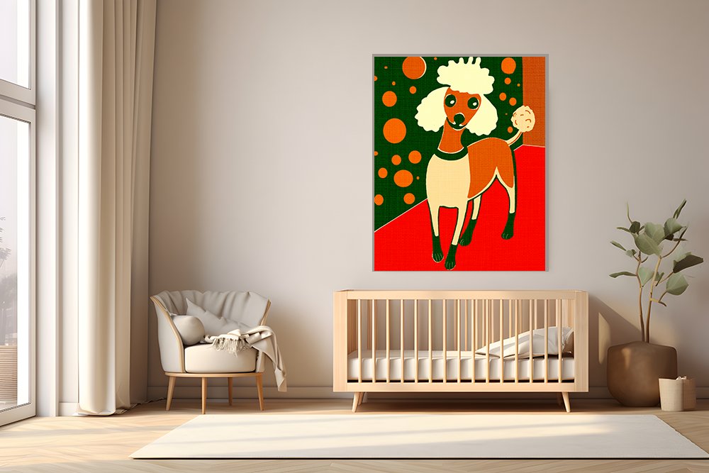 Midwest Modern Silly Poodle Print - Matte Canvas, Stretched, 1.25"