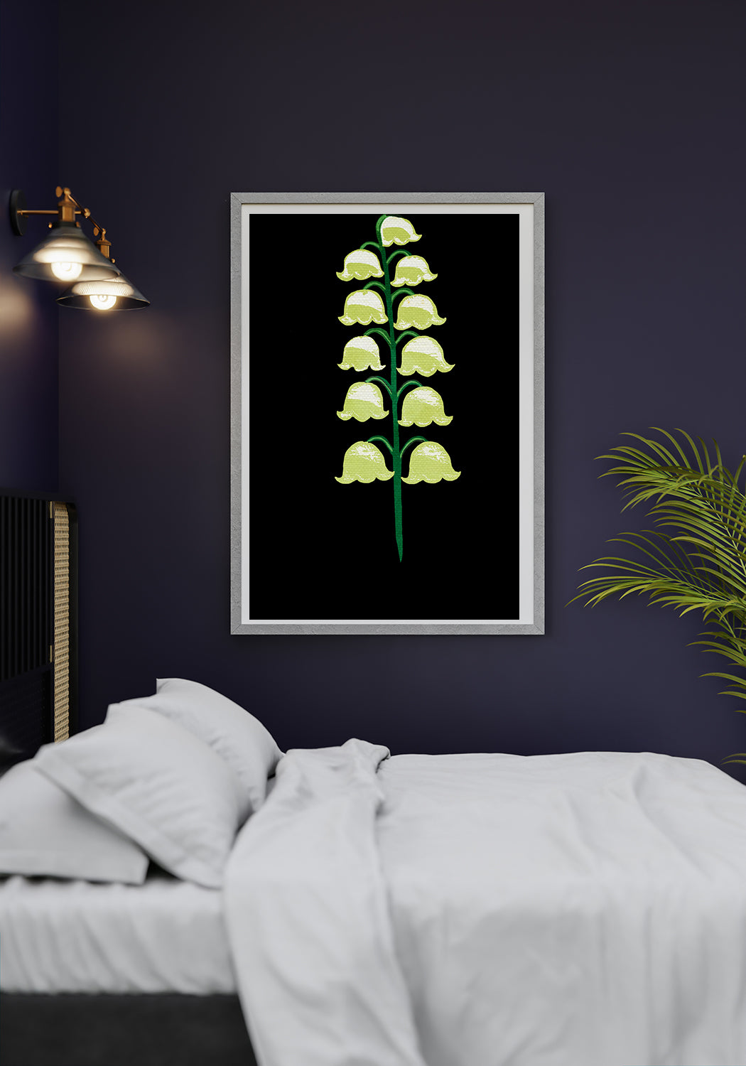 Midwest Modern Abstract Lily of the Valley Floral Print - Matte Canvas, Stretched, 1.25" - Floral, lily