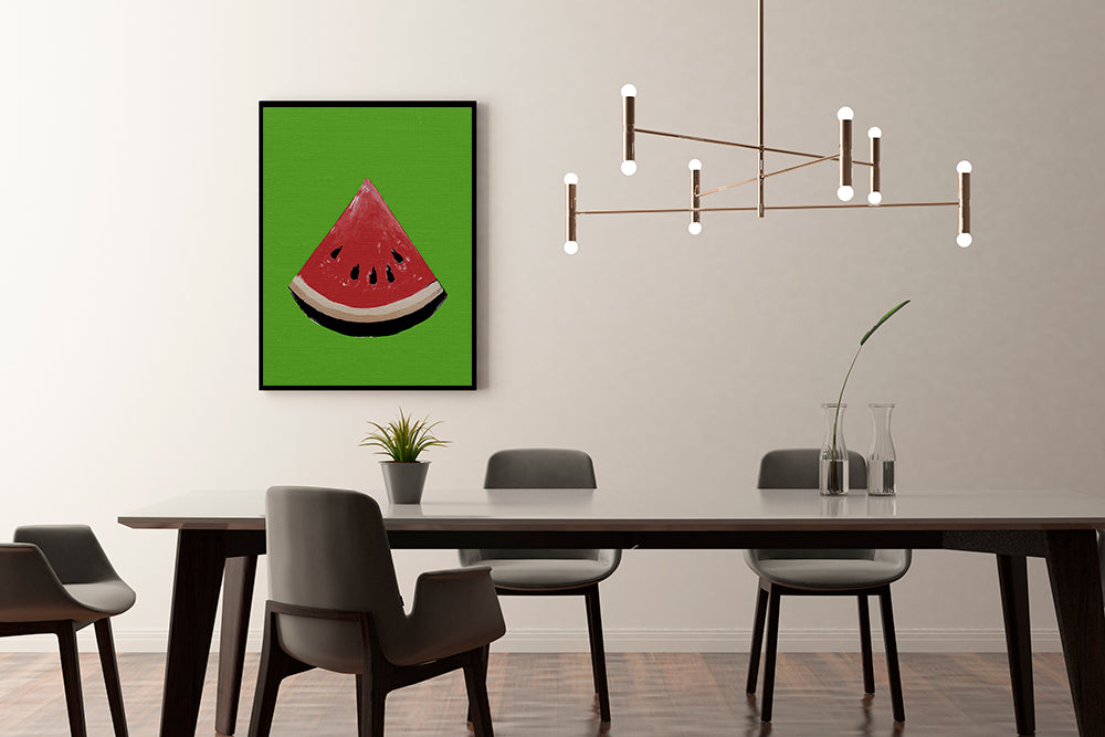 Midwest Modern Icon Pop Art Watermelon Wedge Print - Matte Canvas, Stretched, 1.25" - wall decor, fun art,  bold, fruit, watermelon