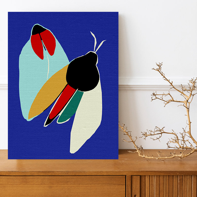 Midwest Modern Pop Art Style Moths Print - Matte Canvas, Stretched, 1.25" - insects, moths, bugs, modern, abstract