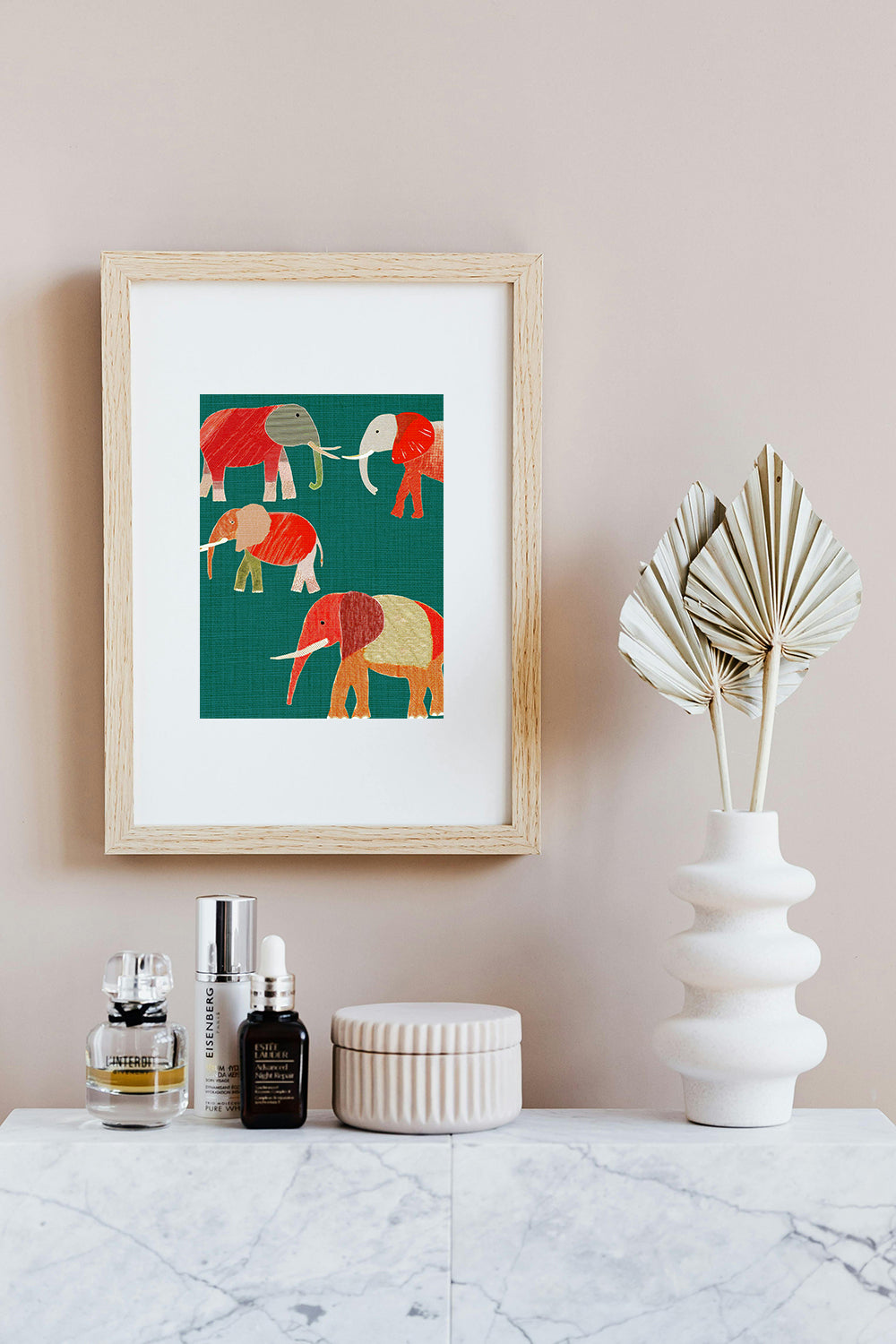Midwest Modern Pop Art Elephant March - Matte Canvas, Stretched, 1.25" - wall decor, fun art, modern, simple, graphic, nature, elephant