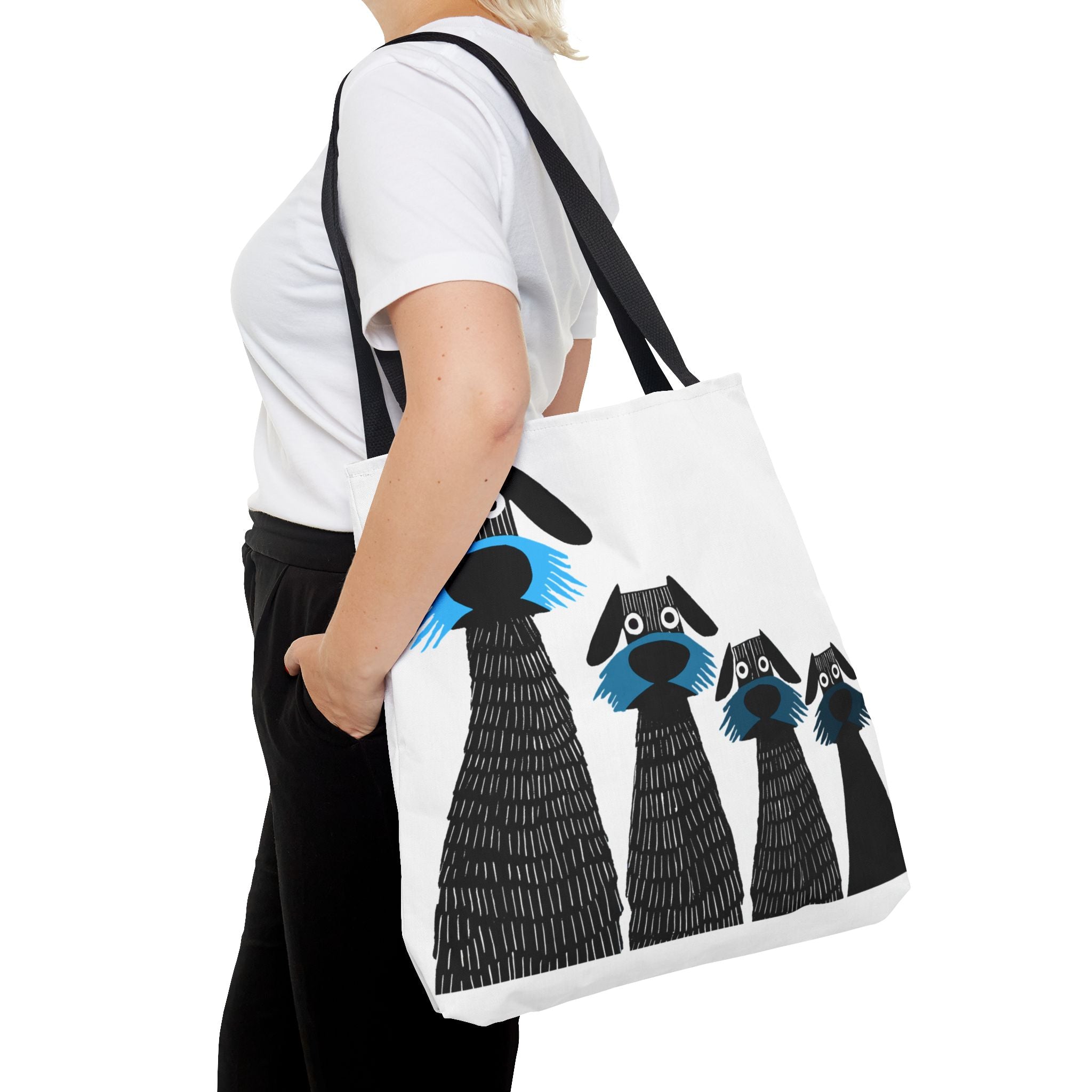 Midwest Mod Dogs on Alert Tote Bag, Eco-Friendly Shopping Bag, Beach Tote, Gift for Nature Lovers, Summer Accessory, Lightweight Carryall