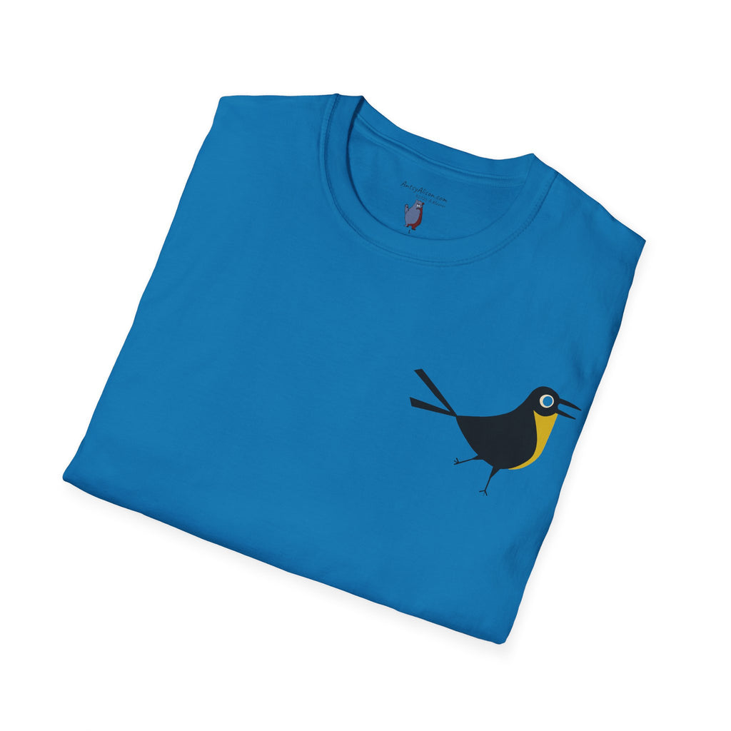 Midwest Modern Pop Icon Happy Bird - 100% Cotton Graphic Tee - animal lovers, bird, mood, happy, aviary