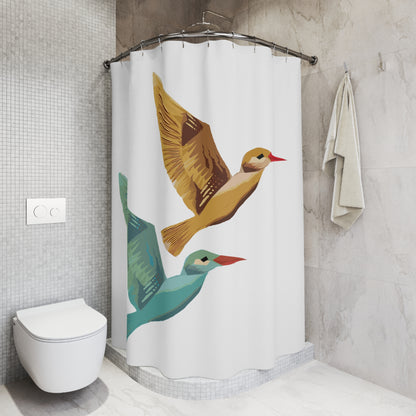 MCM Inspired Hummingbird Hummingbirds Shower Curtain