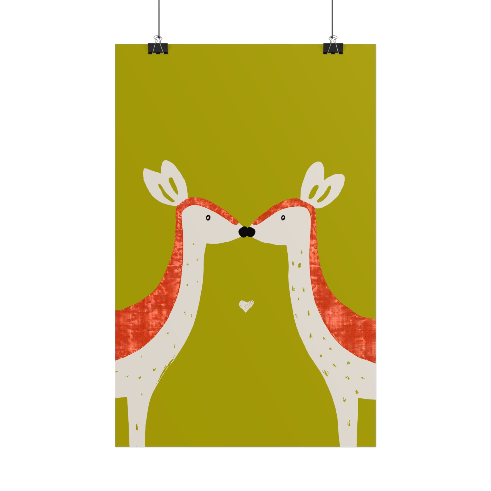 Animal Love Print Deer Only Rolled Poster - Animals, Deer, Doe, Valentines Day, Nature, Love