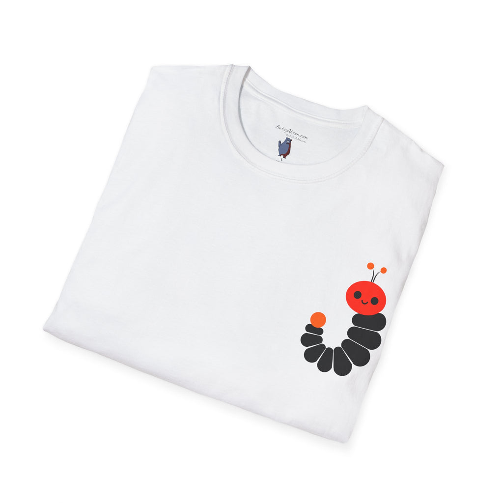 Midwest Modern Pop Icon Red and Orange Caterpillar - 100% Cotton Graphic Tee - animal lovers, insects, bugs, caterpillars, red, orange