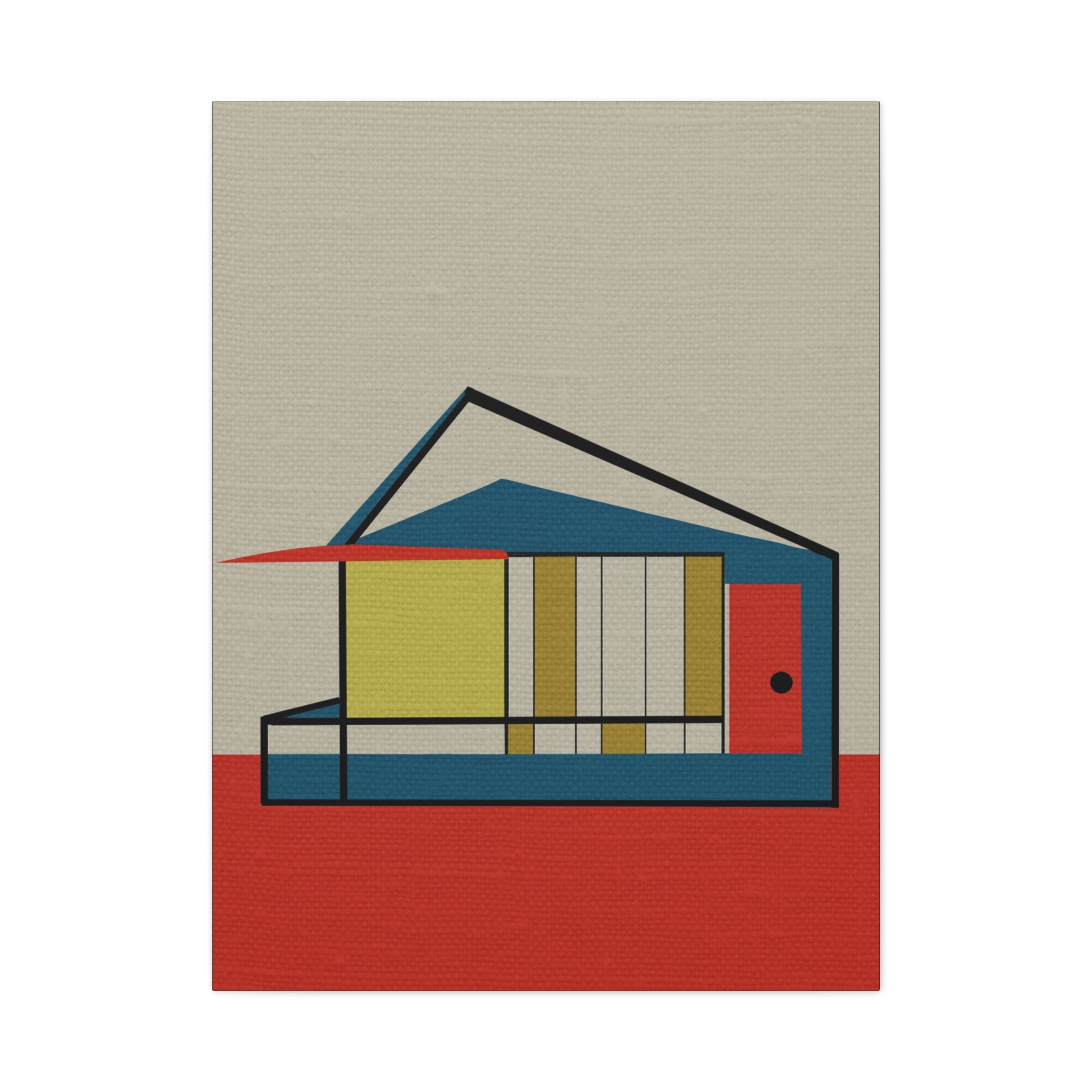 Midwest Modern Abstract MCM Inspired Classic House Home Art - Matte Canvas, Stretched, 1.25" -  home decor, wall art, mid-century, mod, mcm