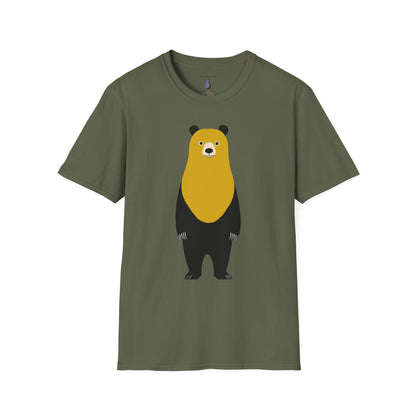 Nesting Yellow and Black Bear Graphic Art - 100% Cotton T-Shirt