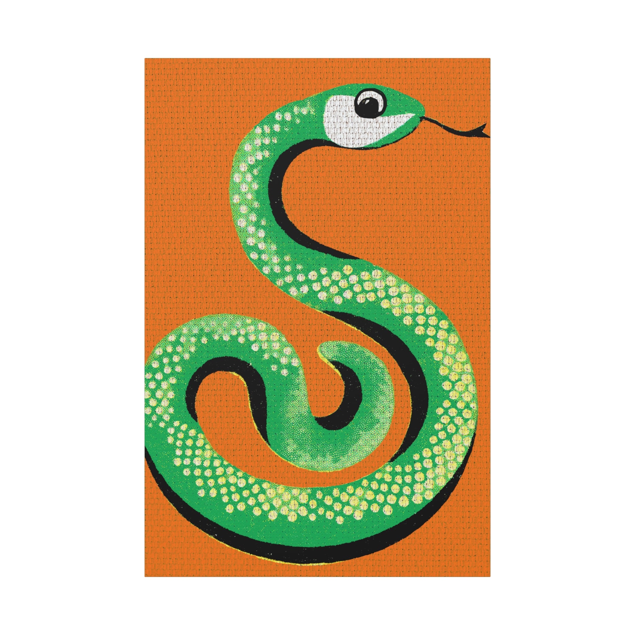 Retro Snake Pop Art Print -Matte Canvas, Stretched, 1.25"