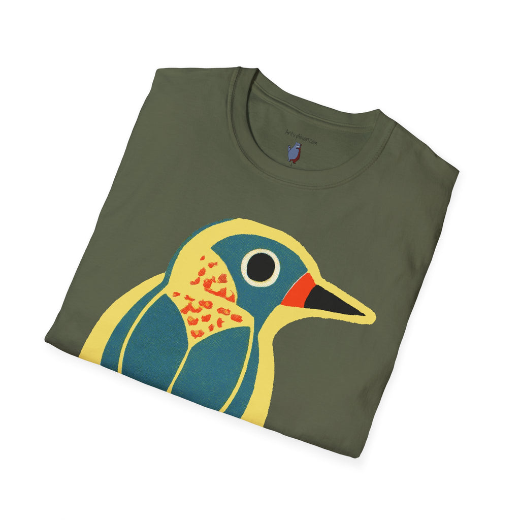 Retro BlueBird Graphic Art Tee - 100% Cotton T-Shirt