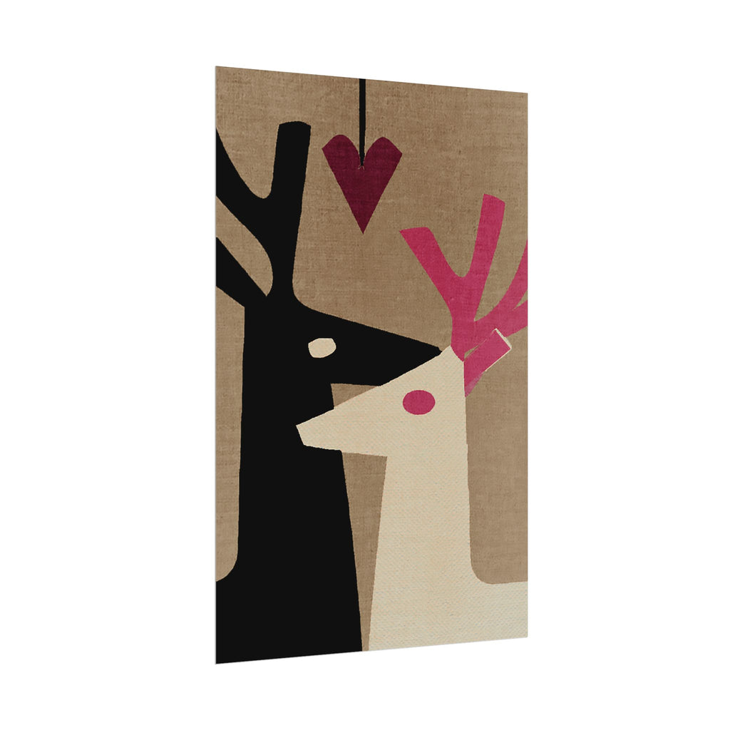 Animal Love Print Reindeer Only Rolled Poster - Animals, Deer, Reindeer, Buck, Valentines Day, Nature, Love