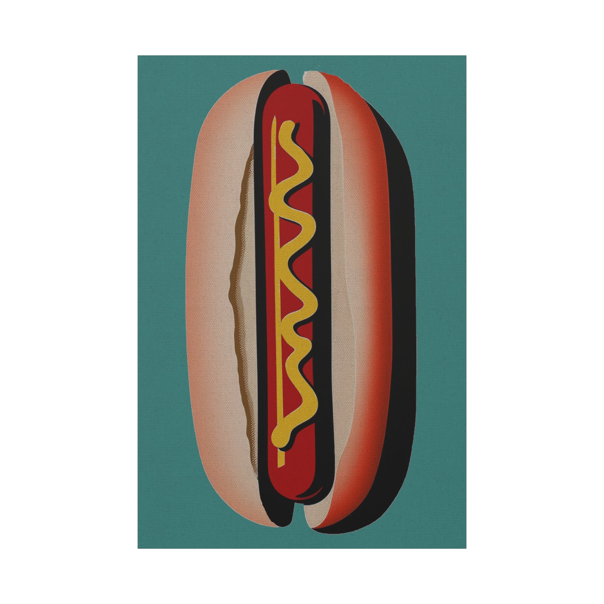 Comfort Food Pop Art Print - Hot Dog - Matte Canvas, Stretched, 1.25"