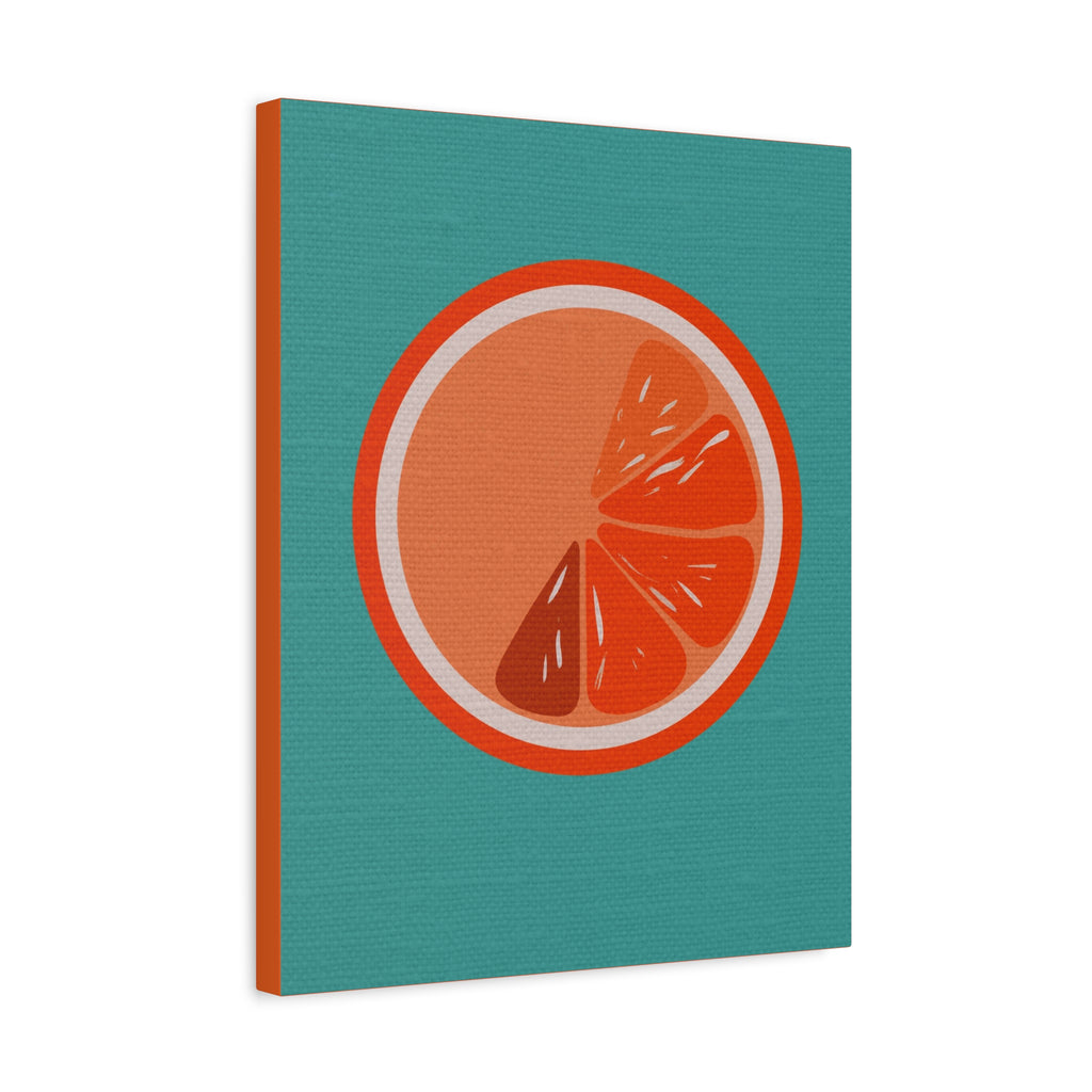 Midwest Modern Icon Pop Art Orange Slice Print - Matte Canvas, Stretched, 1.25" - wall decor, fun art,  bold, fruit, orange