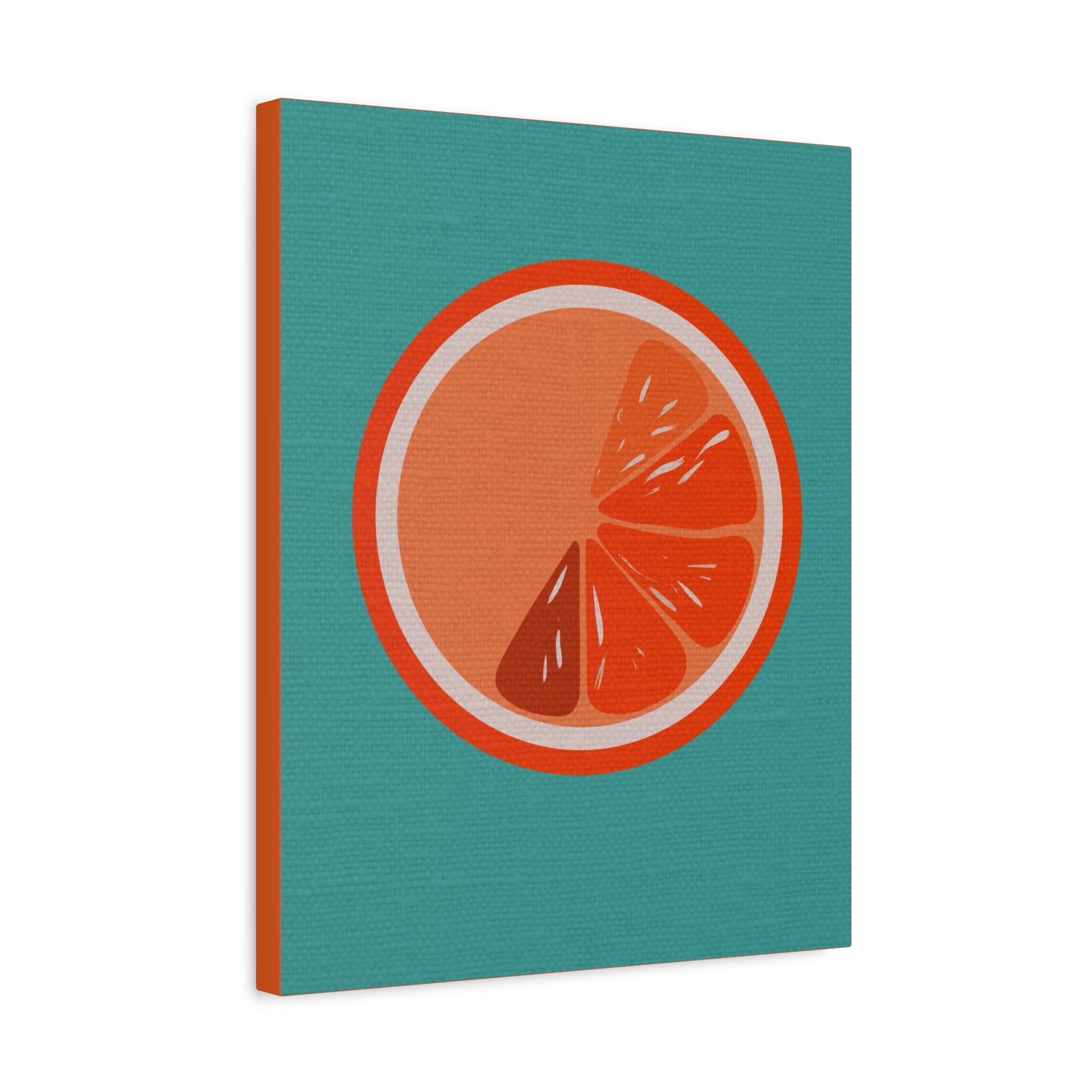 Midwest Modern Icon Pop Art Orange Slice Print - Matte Canvas, Stretched, 1.25" - wall decor, fun art,  bold, fruit, orange