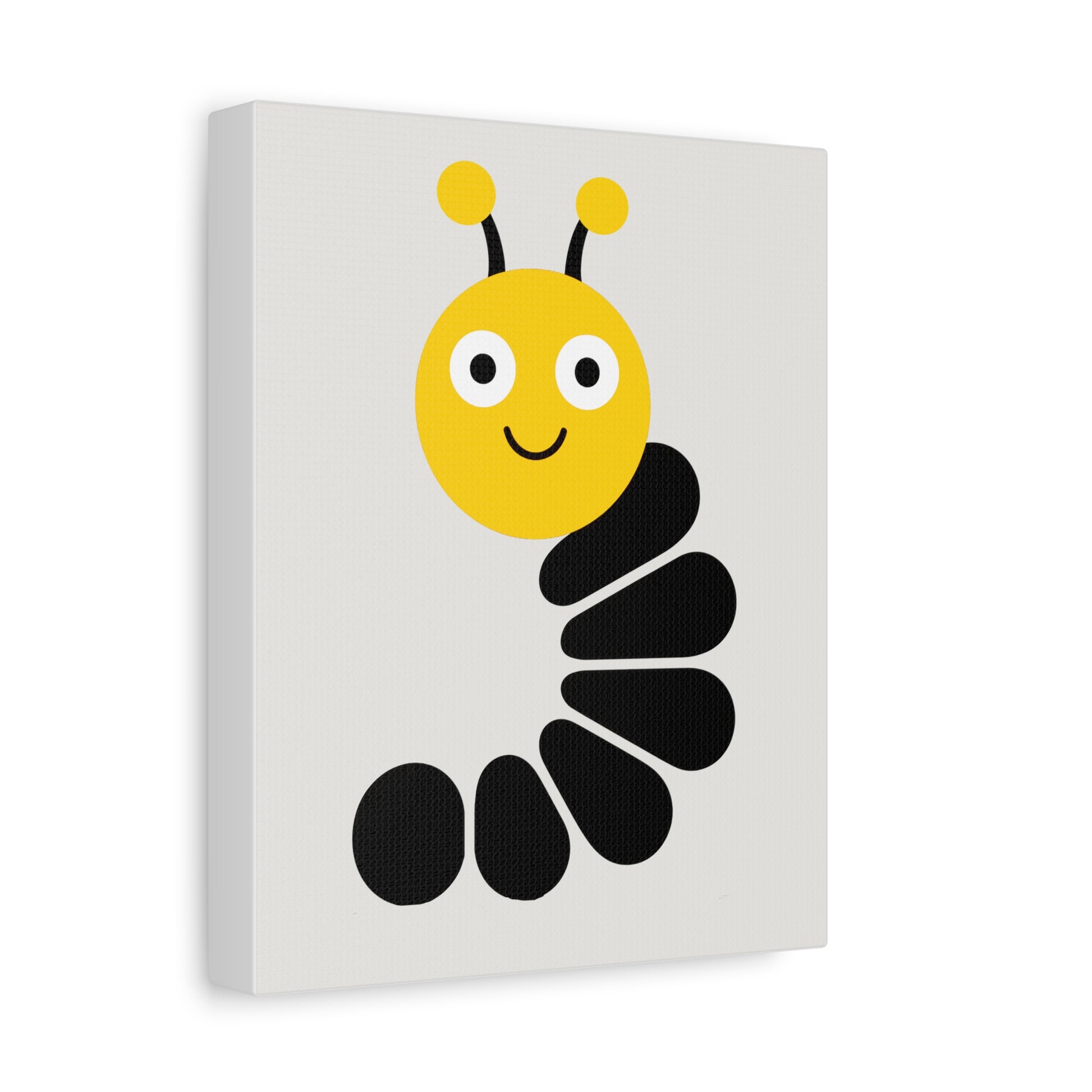 Midwest Modern Simple Graphic Yellow & Black Caterpillar Nursery Art Print - Matte Canvas, Stretched, 1.25"