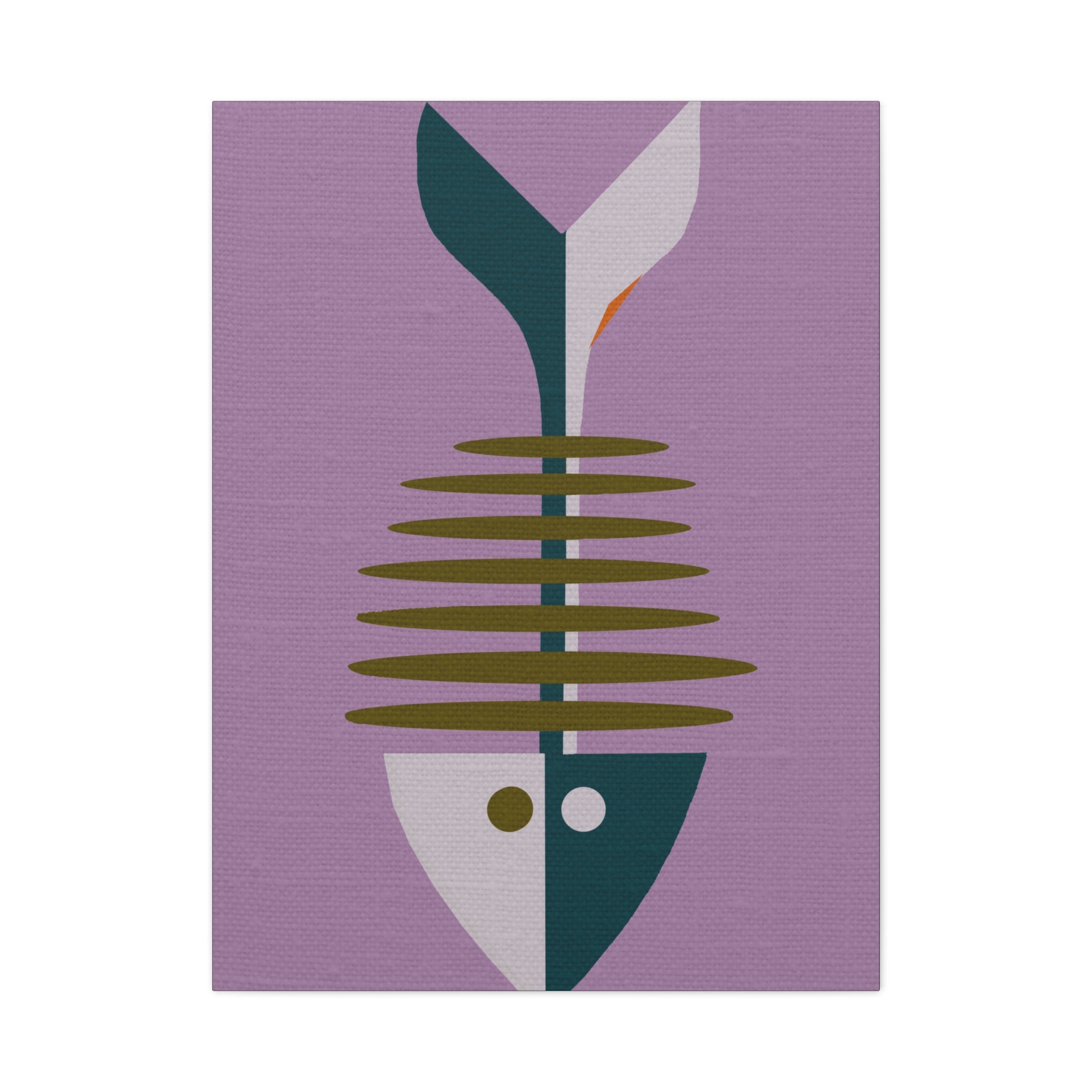Midwest Modern Pop Art Style Fishbone Print - Matte Canvas, Stretched, 1.25"