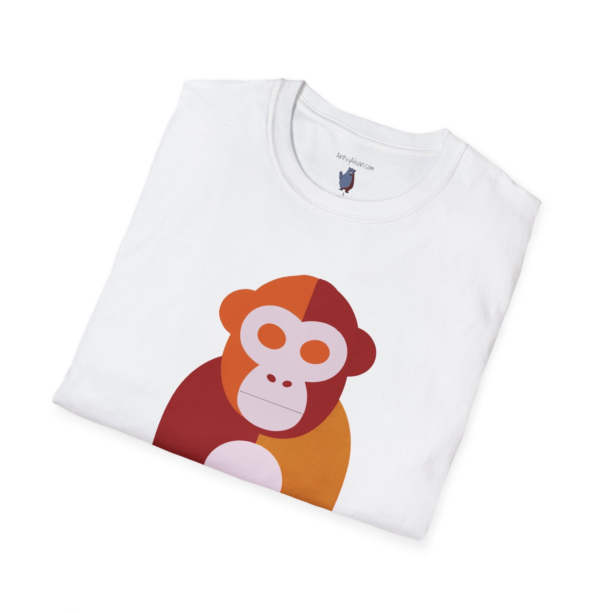 Modern Monkey Graphic Tee – Bold Minimalist Design on 100% Cotton
