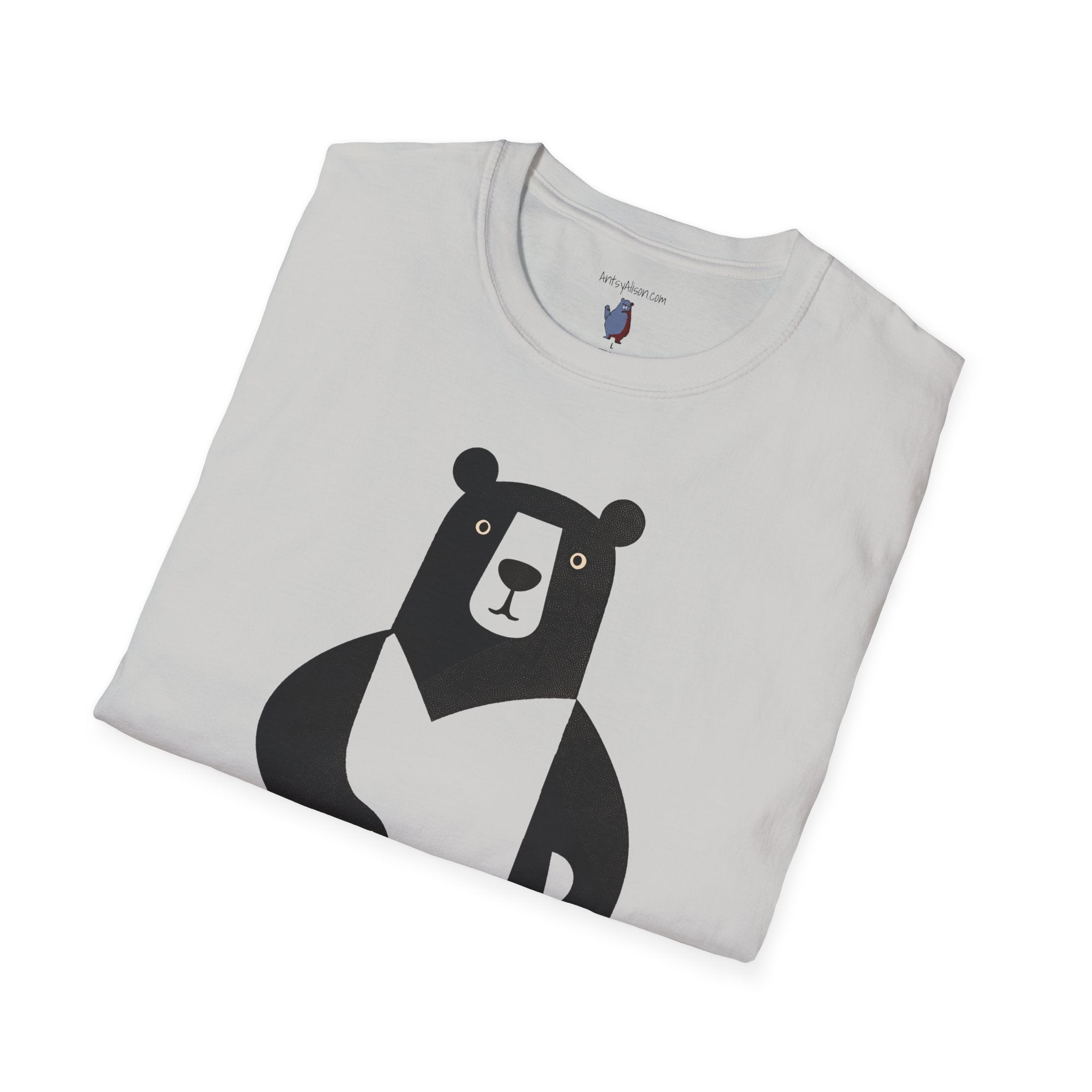 Mod and Retro Transparent Belly Bear Graphic Art Tee - 100% Cotton T-Shirt