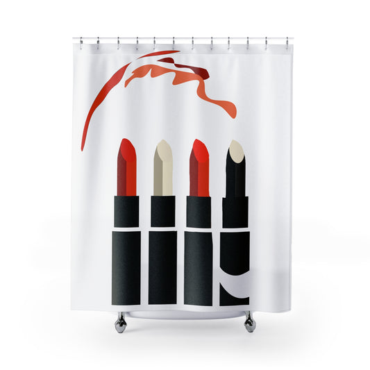 Modern Graphic Pop Art Lipstick Lipsticks Shower Curtain