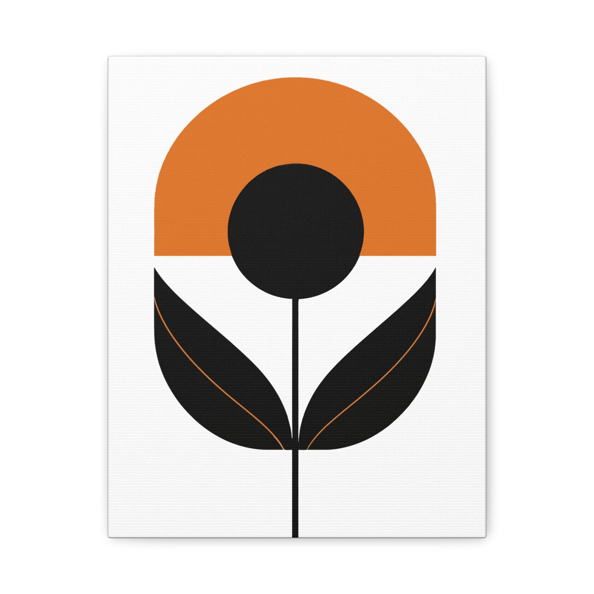 Orange Sorbet Mod Flower - Matte Canvas, Stretched, 1.25"