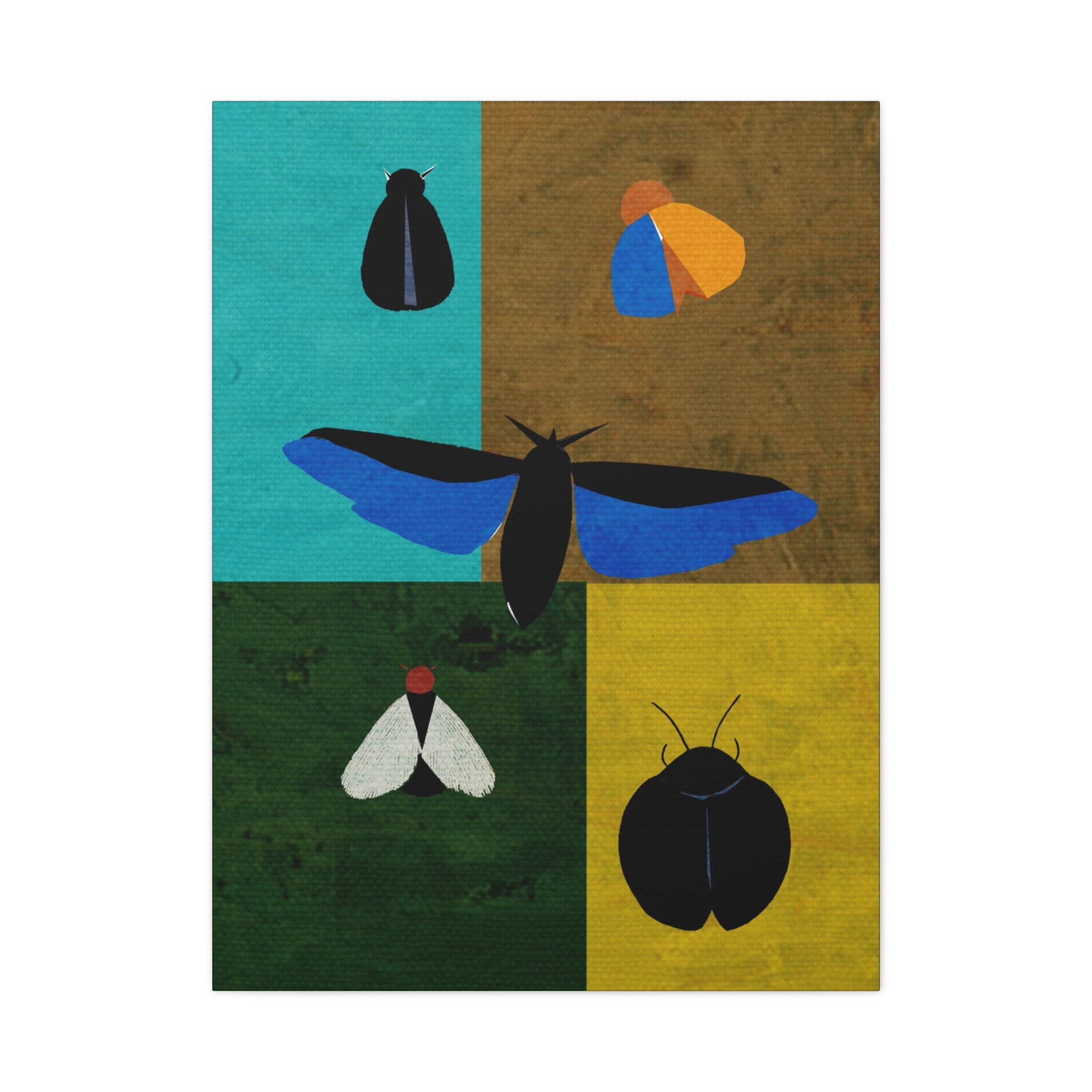 Midwest Modern Insects Grid Print - Matte Canvas, Stretched, 1.25" - insects, moths, bugs, modern, abstract