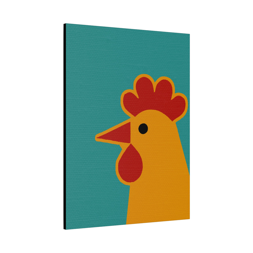 Midwest Modern Icon Pop Art Chicken Head Print - Matte Canvas, Stretched, 1.25" - wall decor, fun art,  bold, animals, chickens