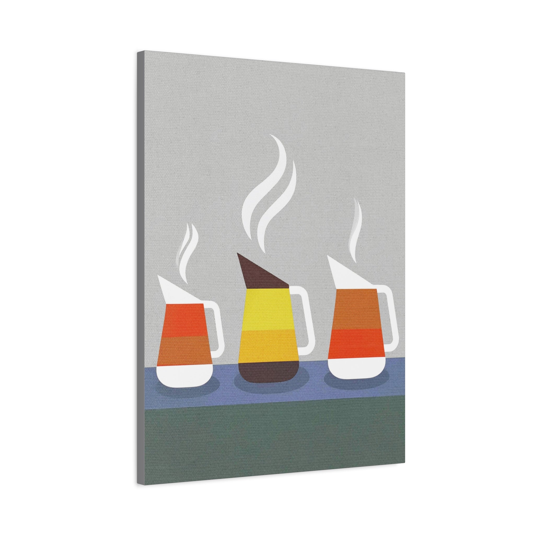 Danish Modern Inspired Coffee Pot Graphic Art Print - Matte Canvas, Stretched, 1.25"