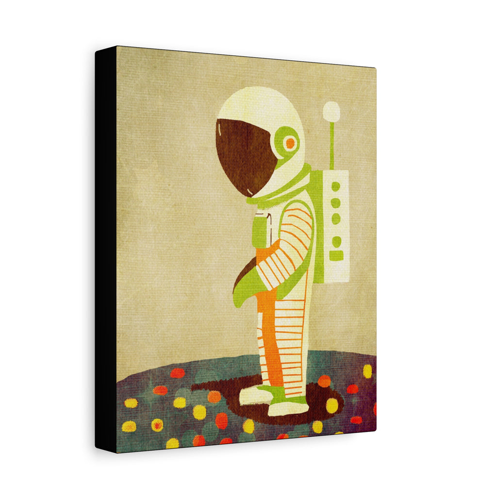 Midwest Modern Retro Space Explorer Astronaut  Art Print - Matte Canvas, Stretched, 1.25" -  home decor, wall art, space, astronaut