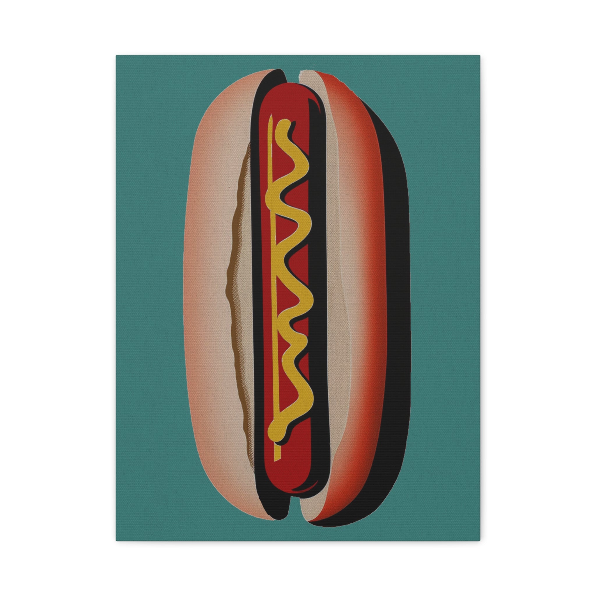 Comfort Food Pop Art Print - Hot Dog - Matte Canvas, Stretched, 1.25"