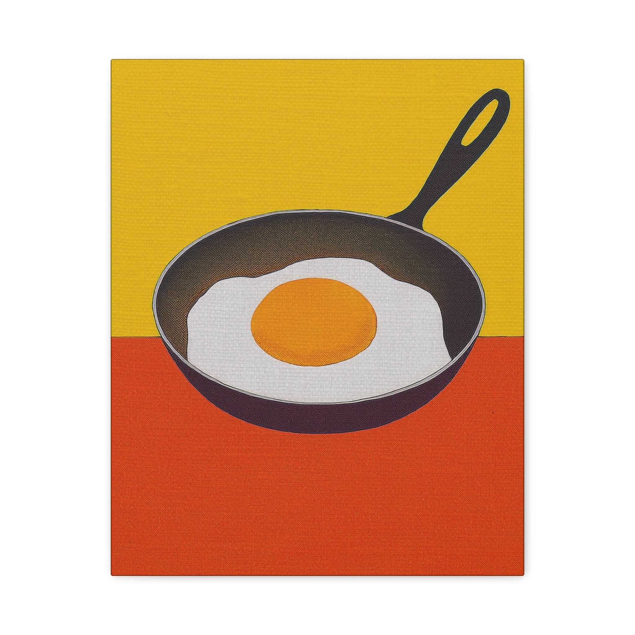 Midwest Modern Icon Pop Breakfast Time Fried Egg Print - Matte Canvas, Stretched, 1.25"