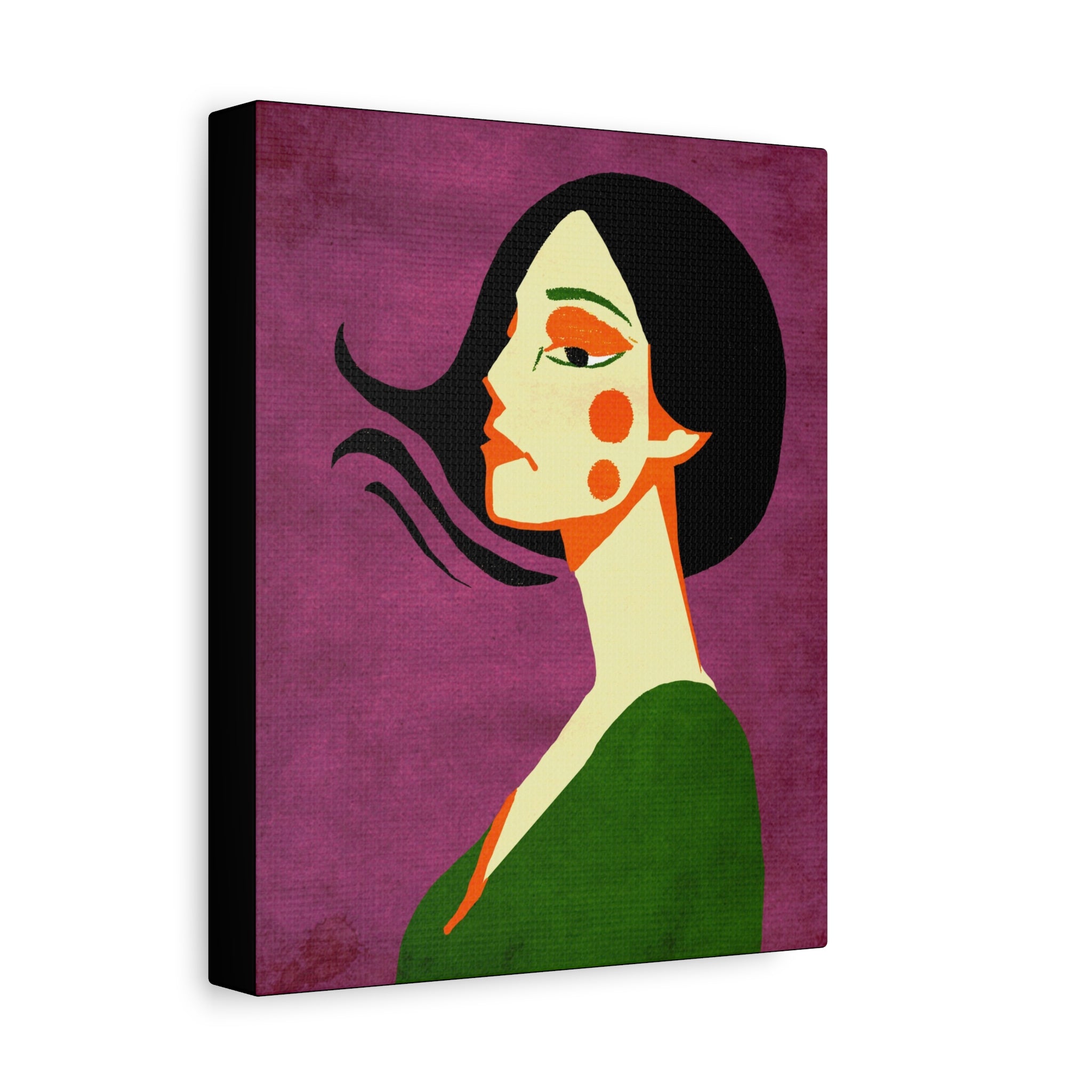 Midwest Modern Pop Art Girl Portrait No. 3 Print - Matte Canvas, Stretched, 1.25" -  home decor, wall art, portrait, woman