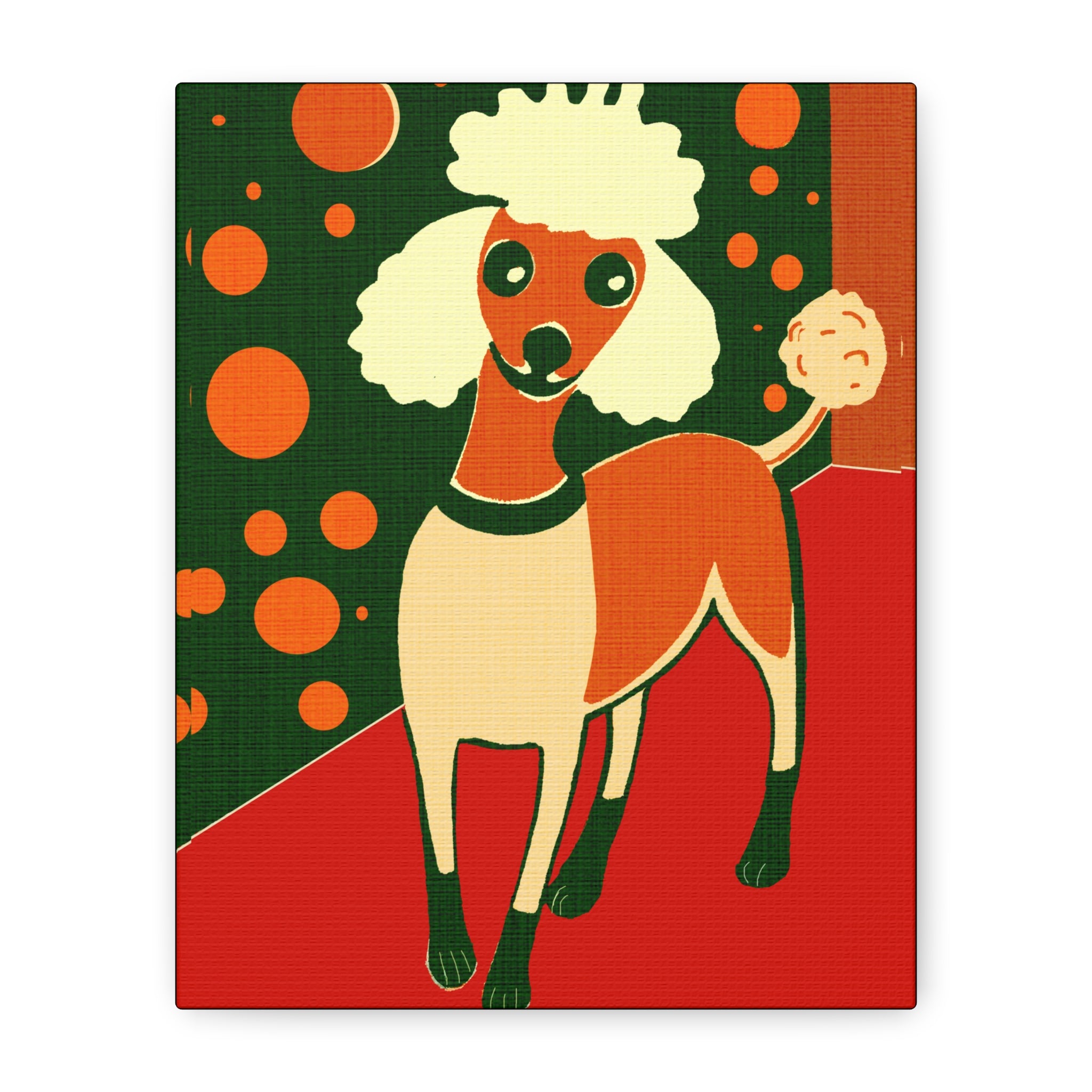 Midwest Modern Silly Poodle Print - Matte Canvas, Stretched, 1.25"