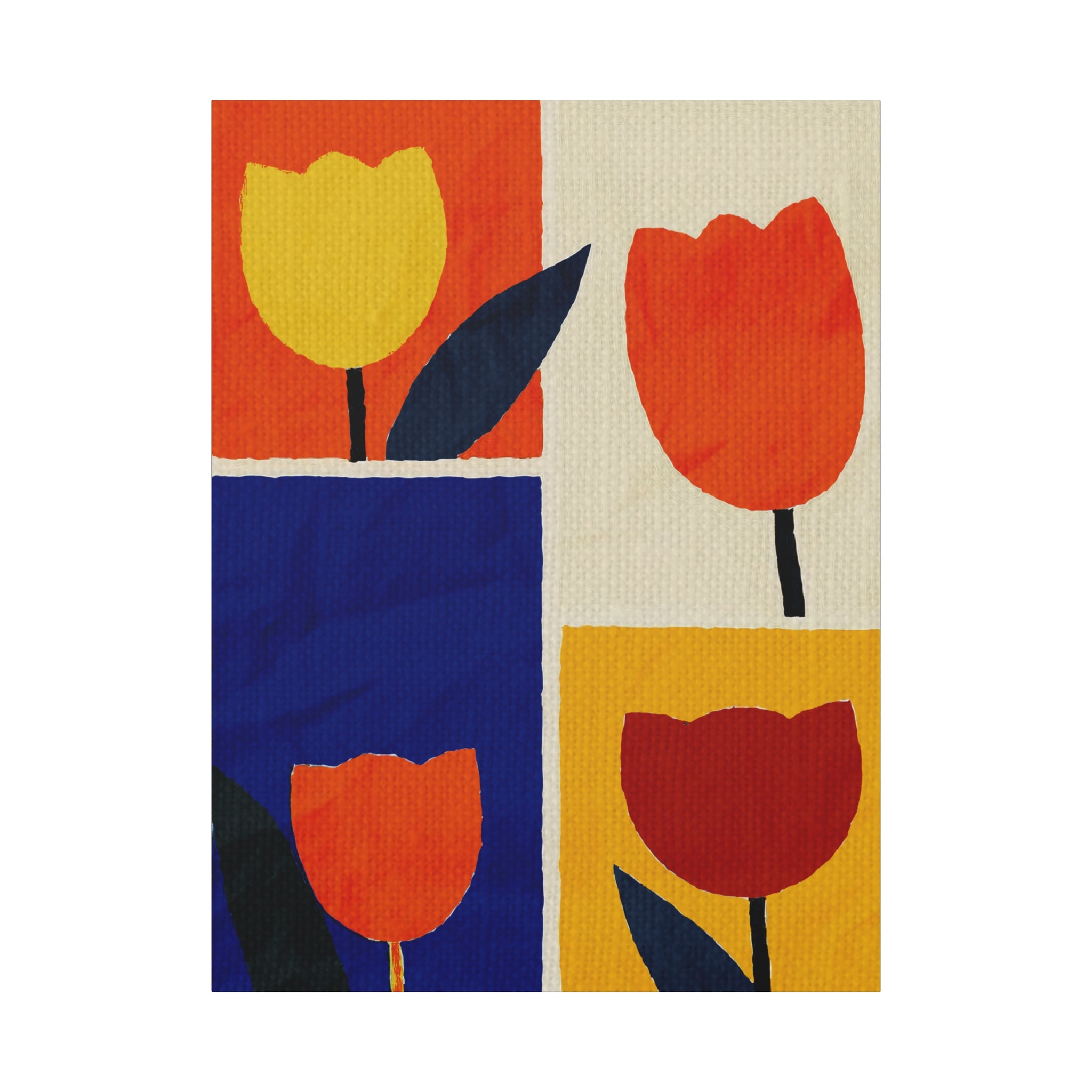 Midwest Modern Bold Tulip Collage Print - Matte Canvas, Stretched, 1.25"