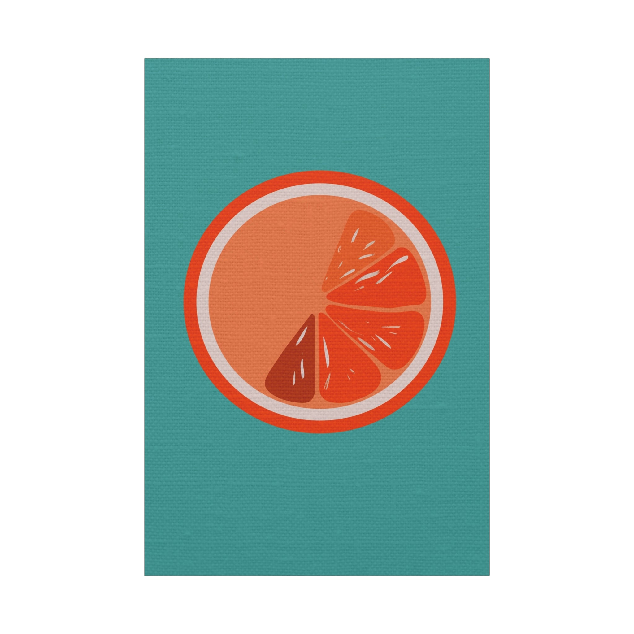 Midwest Modern Icon Pop Art Orange Slice Print - Matte Canvas, Stretched, 1.25" - wall decor, fun art,  bold, fruit, orange
