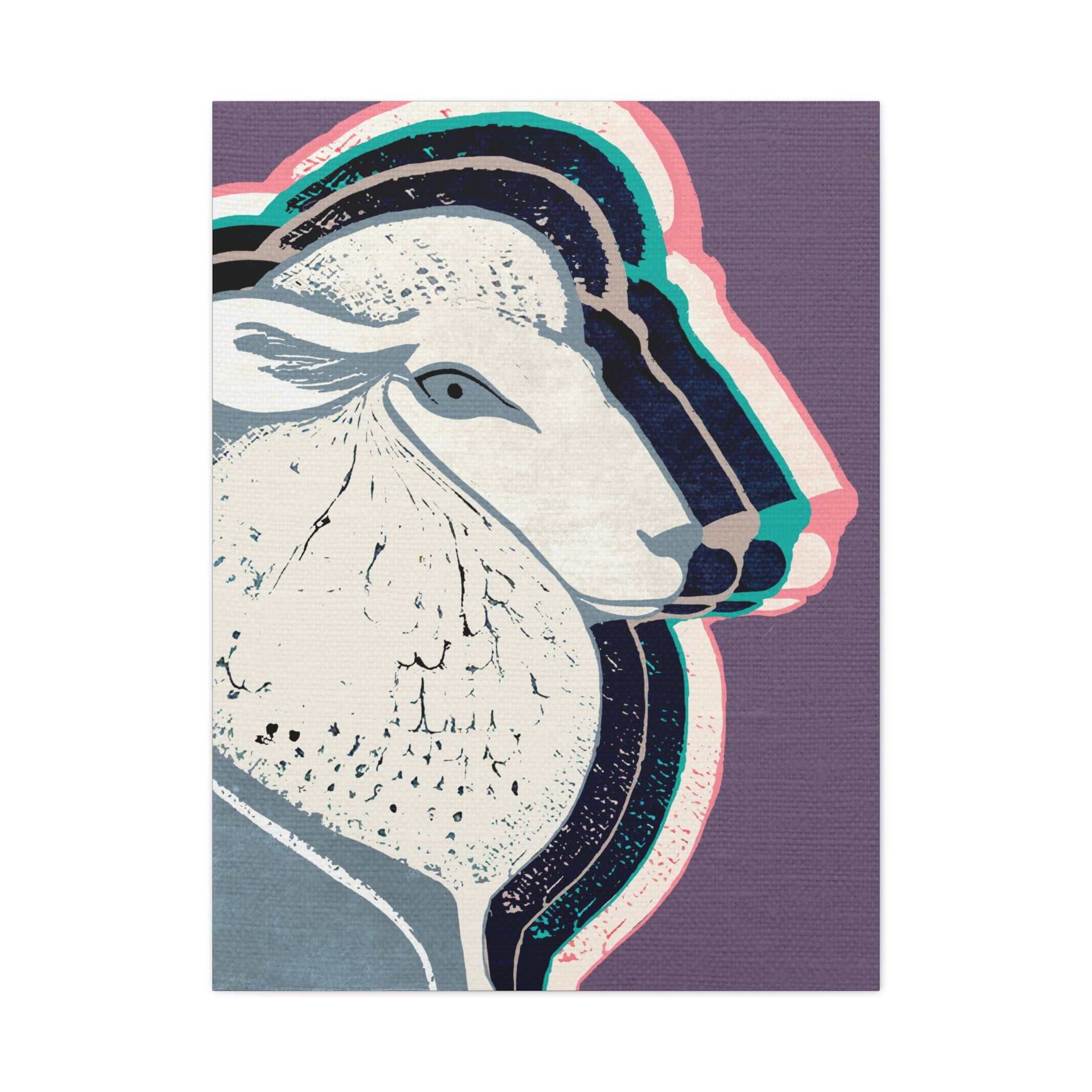 Midwest Modern Abstract Springtime Sheep Print - Matte Canvas, Stretched, 1.25" -  home decor, wall art, nature, animal lovers, sheep, spring
